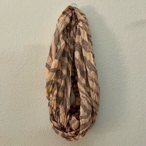 Express Peach and Gray Infinity Scarf